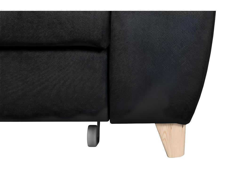 Dekonao 5-seater luxury velvet fabric corner sofa bed, black, left-hand corner YNXU43959