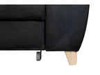 Dekonao 5-seater luxury velvet fabric corner sofa bed, black, left-hand corner YNXU43959