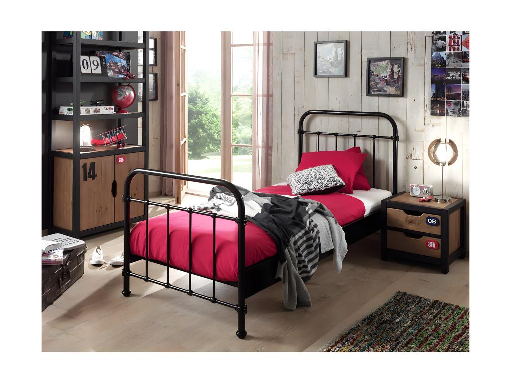 Dekonao - 90x200cm Black Metal Cot ENQT68391