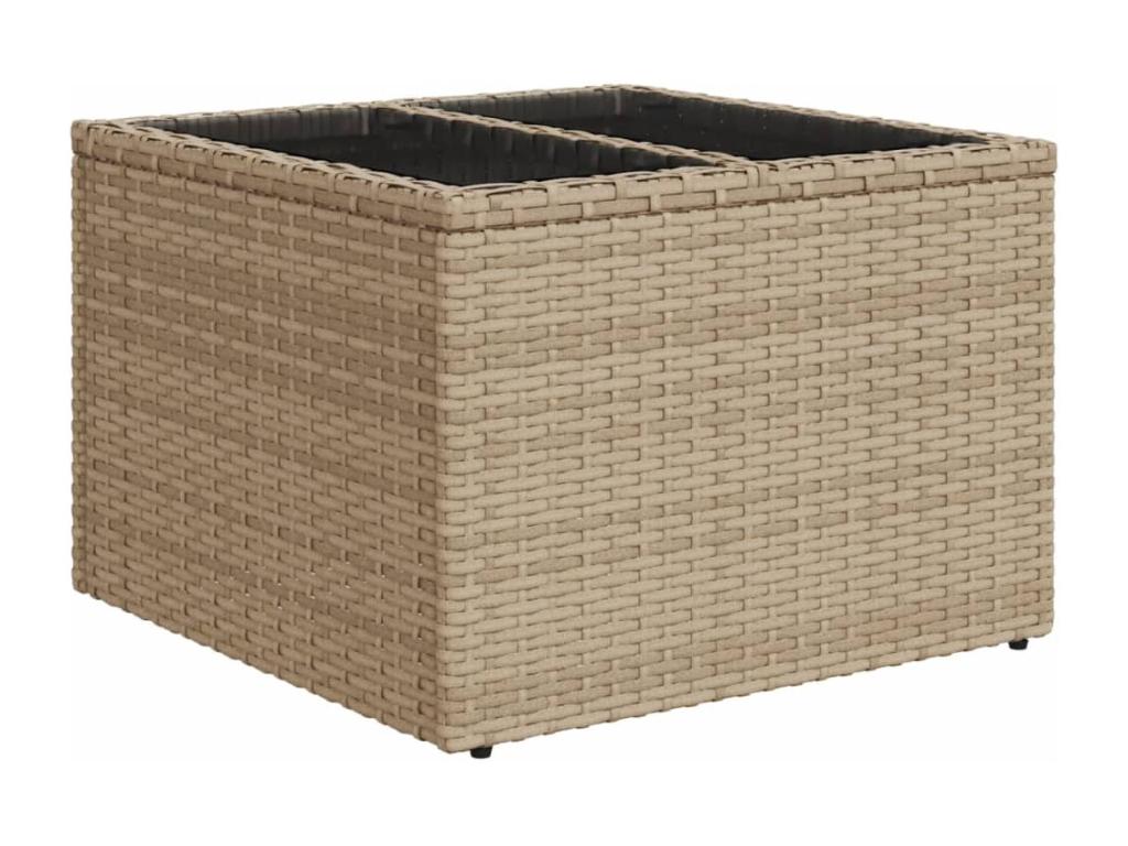 7-piece beige resin wicker garden furniture set with cushions TSSM47794