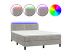 Dekonao bed base with LED mattress, light grey, 140x190 EZNR41886
