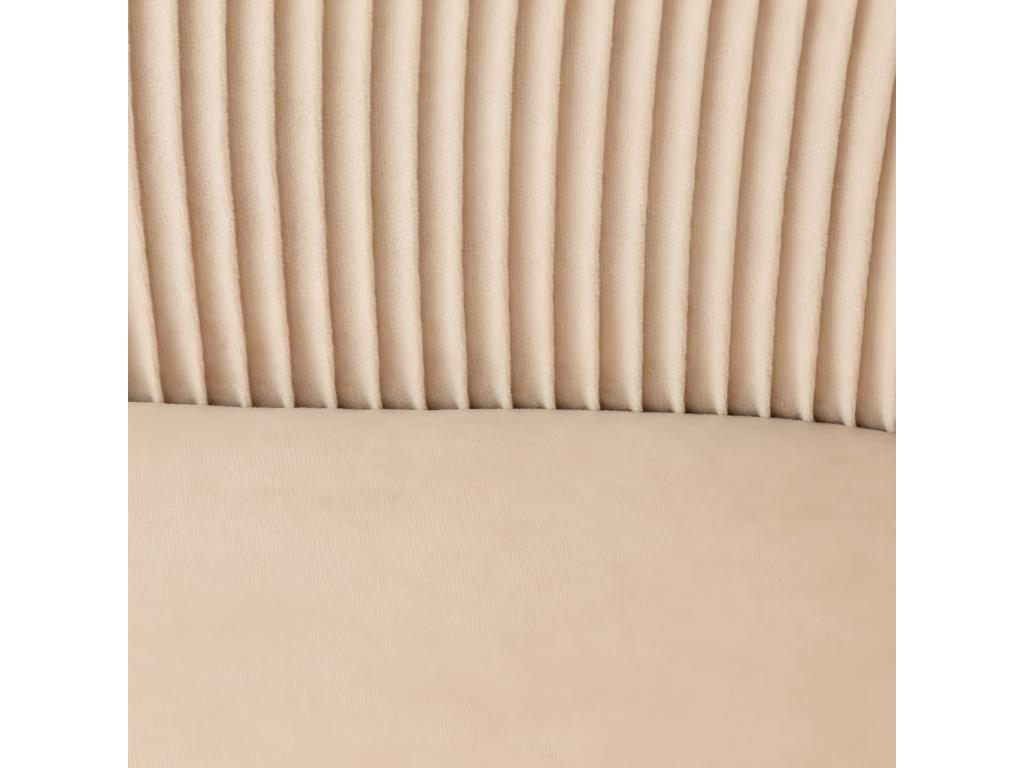 Dekonao Beige Velvet Armchair with Black Metal Legs YOGX90447