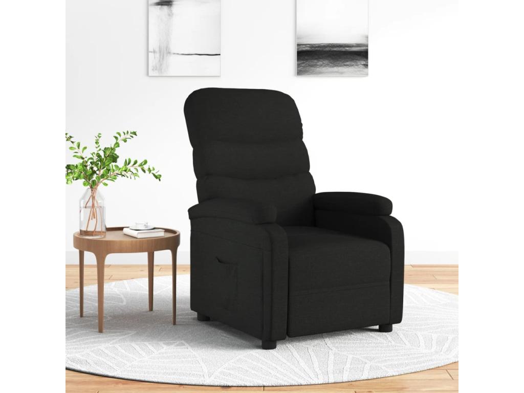 Black Fabric Reclining Armchair MVRE20275
