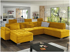 Dekonao 127 Yellow Corner Sofa with Sleeping Function and Bedding Box, 350x205x101cm, ULFR12339