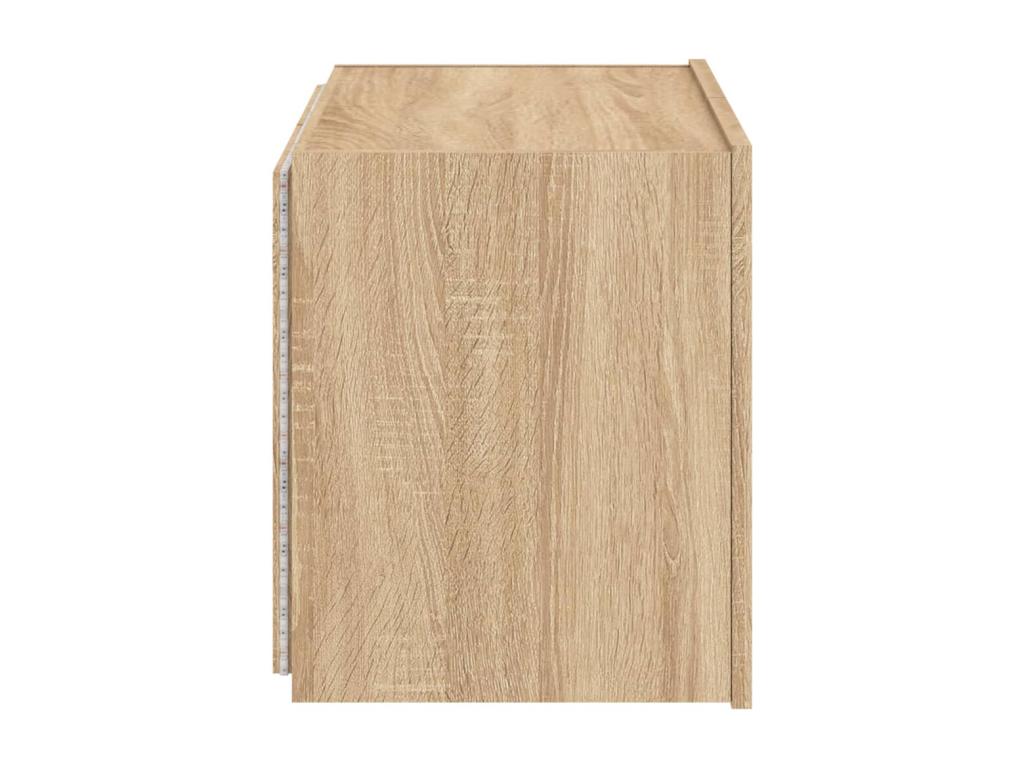 Wall-mounted TV unit with Ligniva LED lighting, oak finish, 60x35x41 cm, BKJR68254