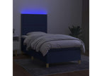 Upholstered bed base with mattress and blue LED lighting, 80x200cm, fabric XRNM41515