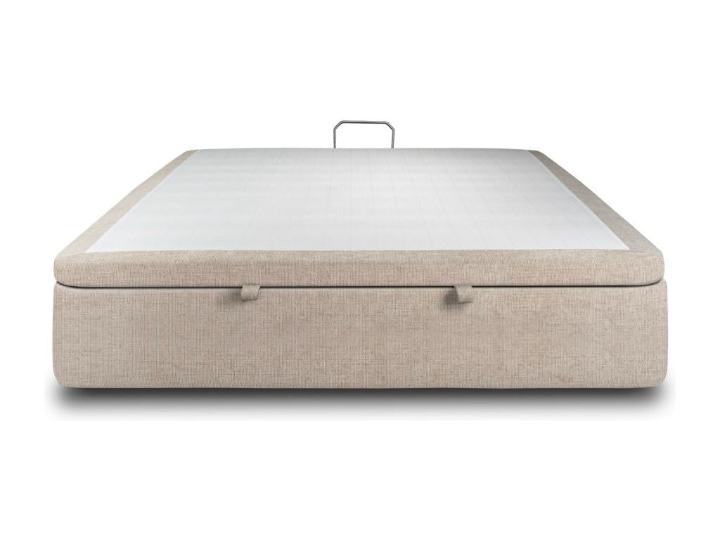 Storage bed base in beige-brown fabric, 140x190cm, H39cm, YESG95072