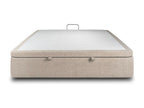 Storage bed base in beige-brown fabric, 140x190cm, H39cm, YESG95072