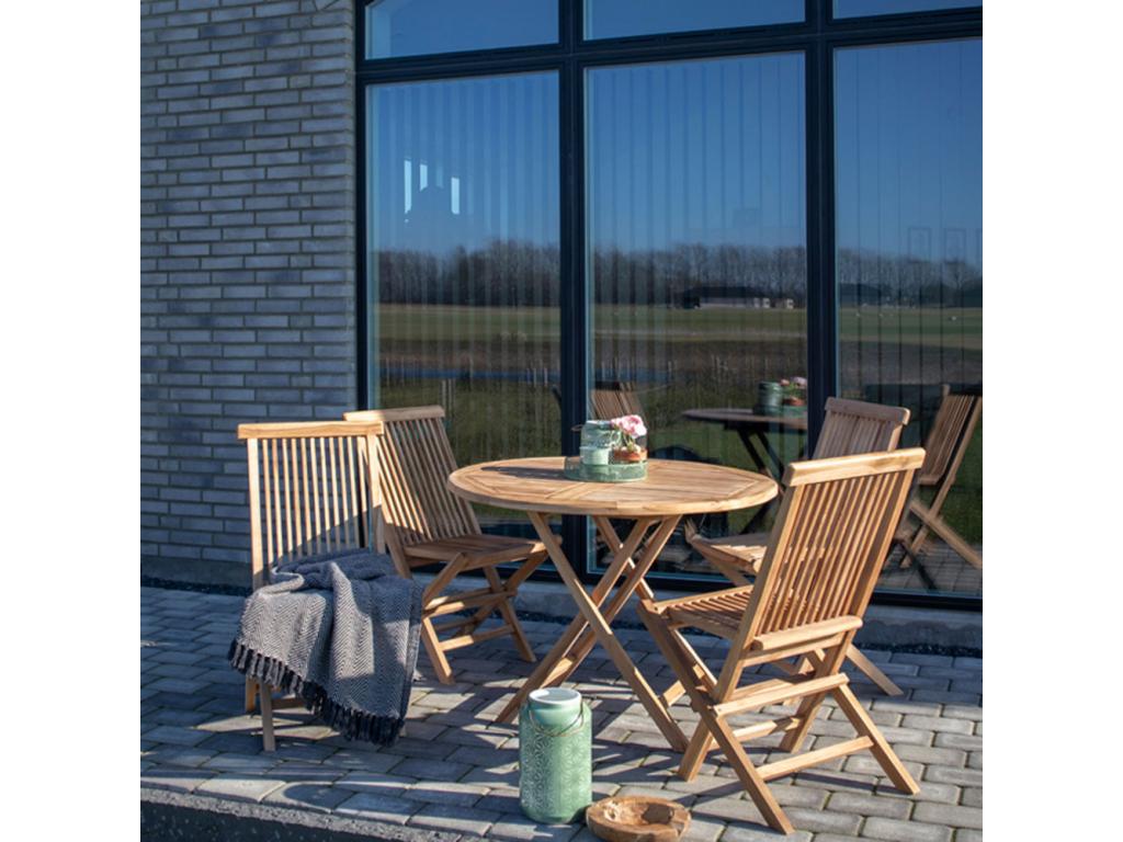 Dekonao - 100cm Teak Garden Dining Table ZTGO92642