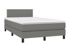 Dekonao bed base with LED mattress, dark grey, 120x190 cm, fabric QPOX19994