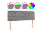 Light Grey LED Headboard 144x5x78/88 cm Velvet XUIR76189