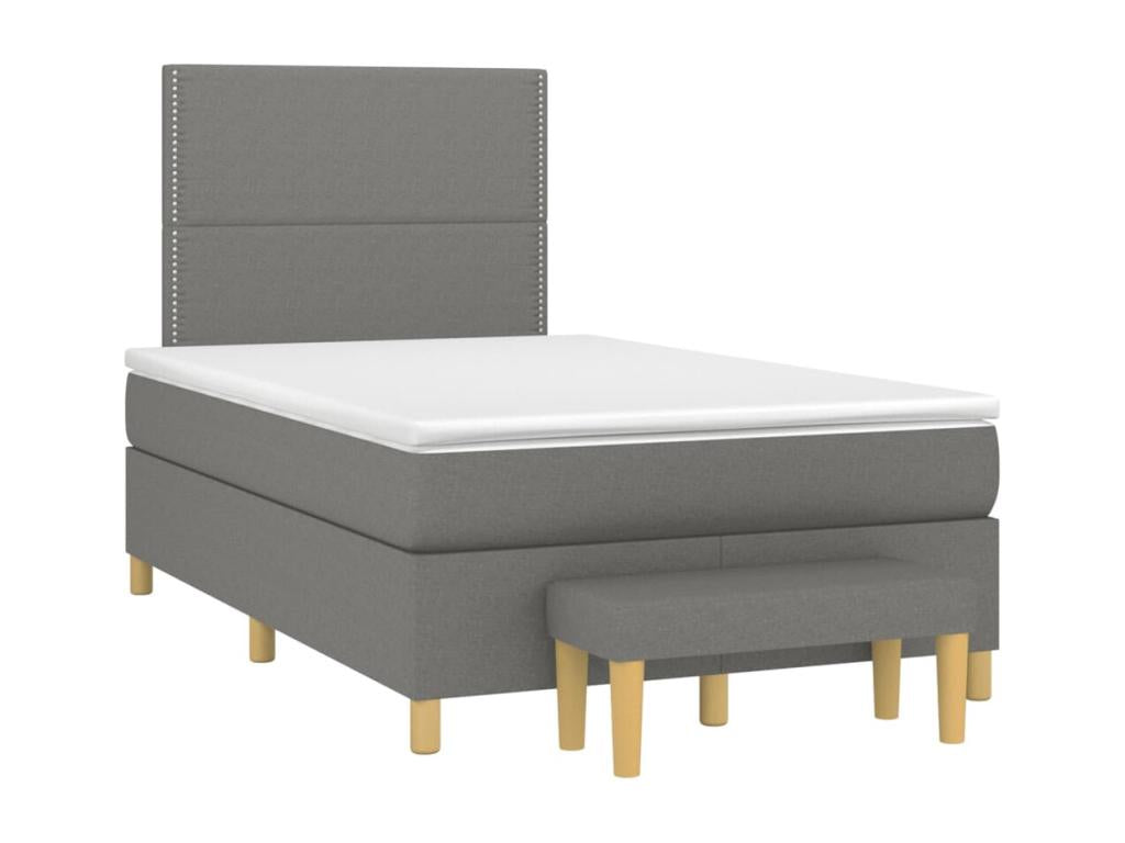 Dekonao bed base with dark grey mattress 120x190cm fabric XASA73653