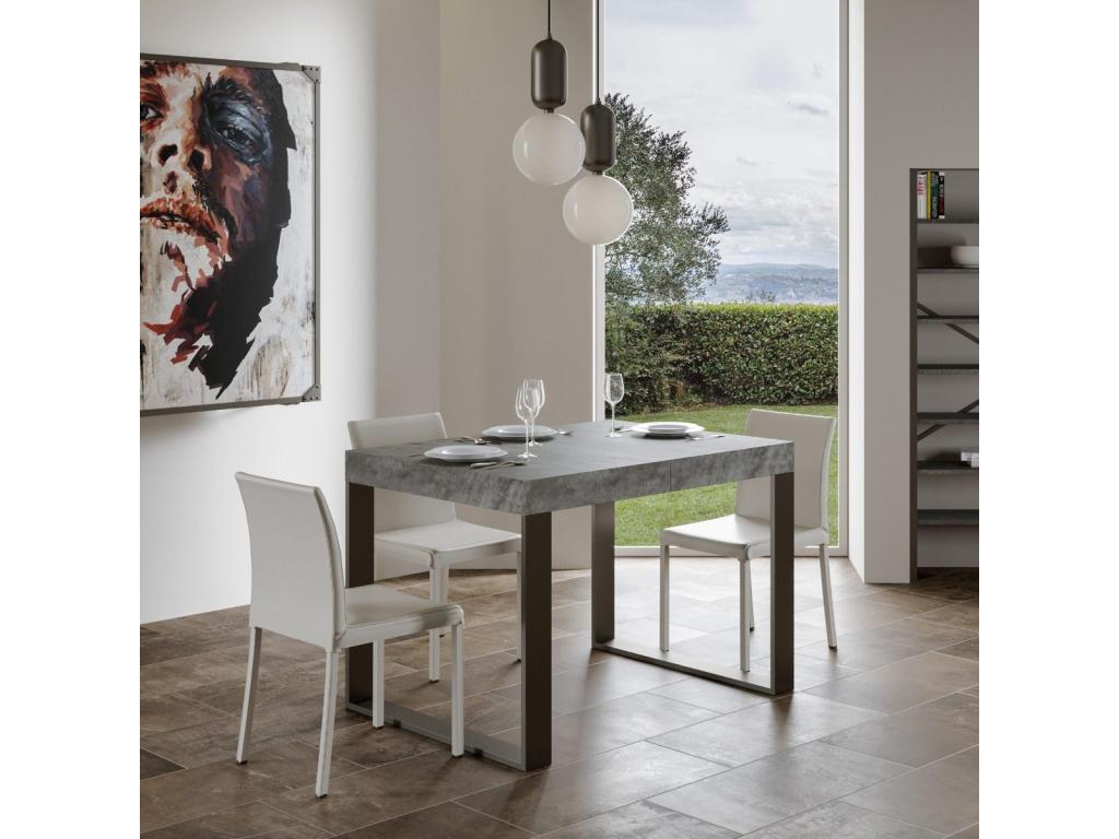 Extendable table 90x130/234 cm Tecno Concrete Grey Anthracite frame TOAQ21366