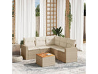 6-piece beige resin wicker garden furniture set with cushions SGGH11603
