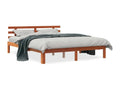 Bed frame without mattress, brown wax finish, 160x200cm, solid pine wood, YEYC23446
