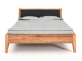 Dekonao - Bed with upholstered headboard 100x200 cm in natural oiled beech heartwood GGDA72648