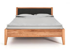 Dekonao - Bed with upholstered headboard 100x200 cm in natural oiled beech heartwood GGDA72648