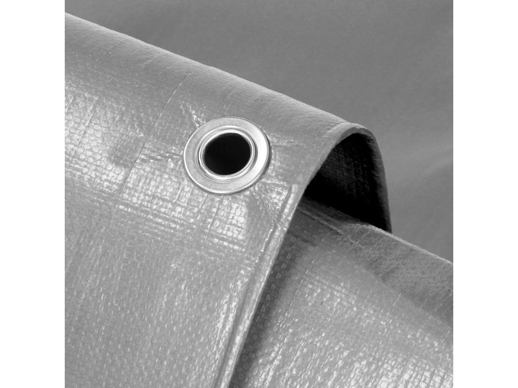 Waterproof PE tarpaulin cover with eyelets 6x10 m 180 g/m² grey BFGE91406