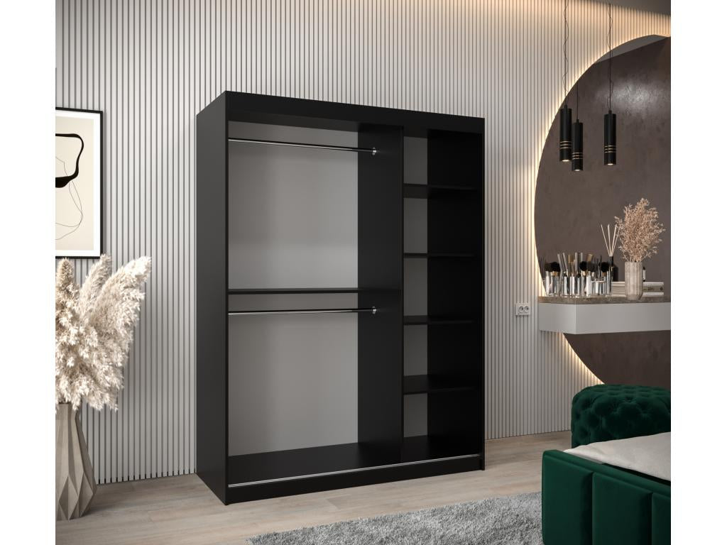 Dekonao 1 Sliding Door Wardrobe 200/150/62 2 Doors Black/Black IWXT75494