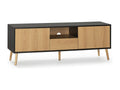Dekonao TV stand with 1 door and 2 drawers, black/wood color KSIV33299
