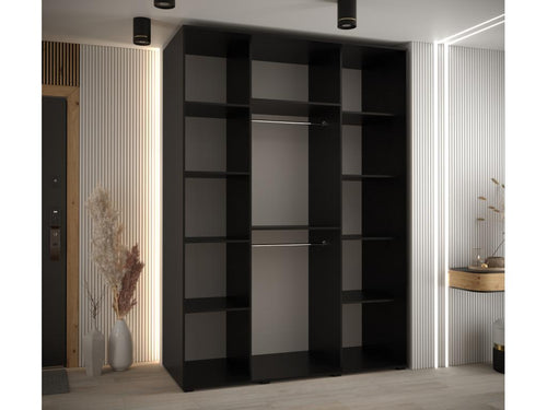Dekonao 8 Sliding Door Wardrobe 235.2/160/60 3 Doors Black/White/Gold RKQX90873