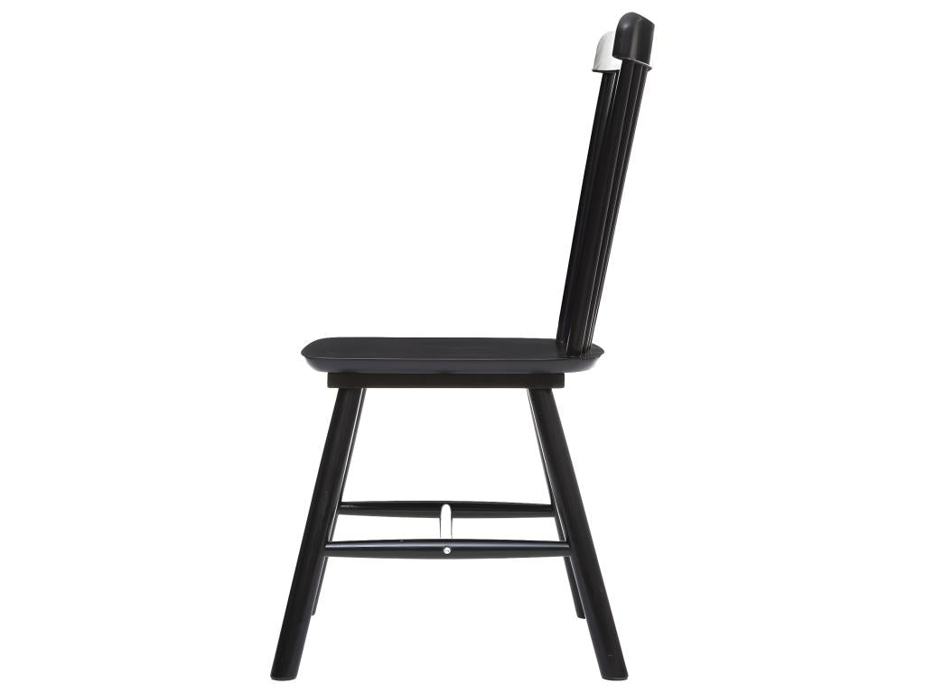 Set of 2 black wooden chairs - Length 46.5 x Depth 52 x Height 87 cm HWHP26496