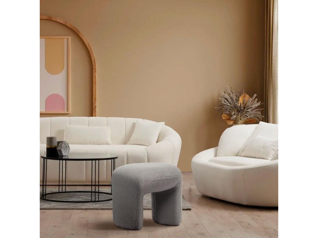 Dekonao trendy pouf, 46cm long, grey loop fabric, EKIO59856