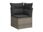 11-piece garden furniture set with grey resin wicker cushions CGHY95371