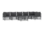 7-piece garden furniture set with cushions, anthracite steel PCKL78292