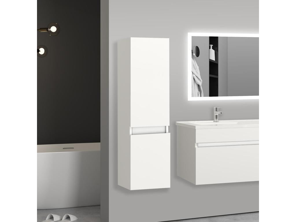 White bathroom cabinet, wall-mounted bathroom column unit, 30x30x110 cm (LxWxH) AARQ28704