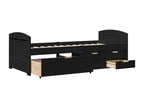 Daybed with 5 drawers, mattress not included, IRUN black, 90x200 cm, SRVI73162
