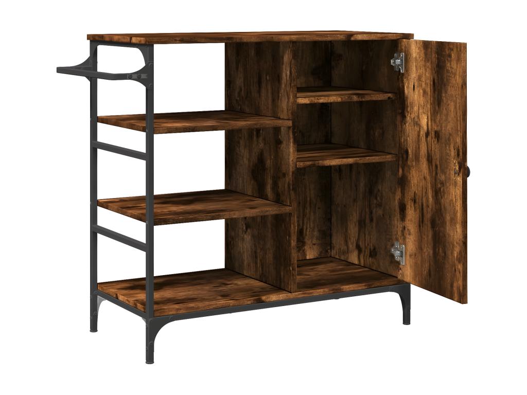 Smoked oak kitchen trolley 87.5x38.5x84.5 engineered wood YKVE28663