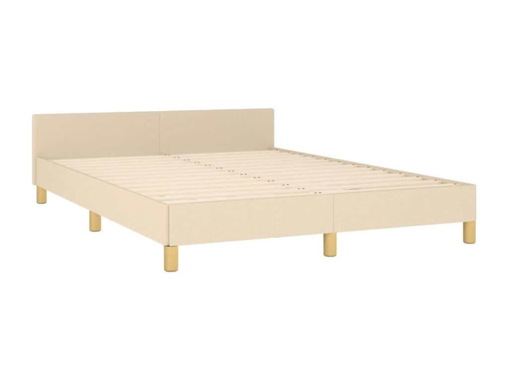 Bed frame with headboard, cream, 140x200 cm, fabric ZYGC74519