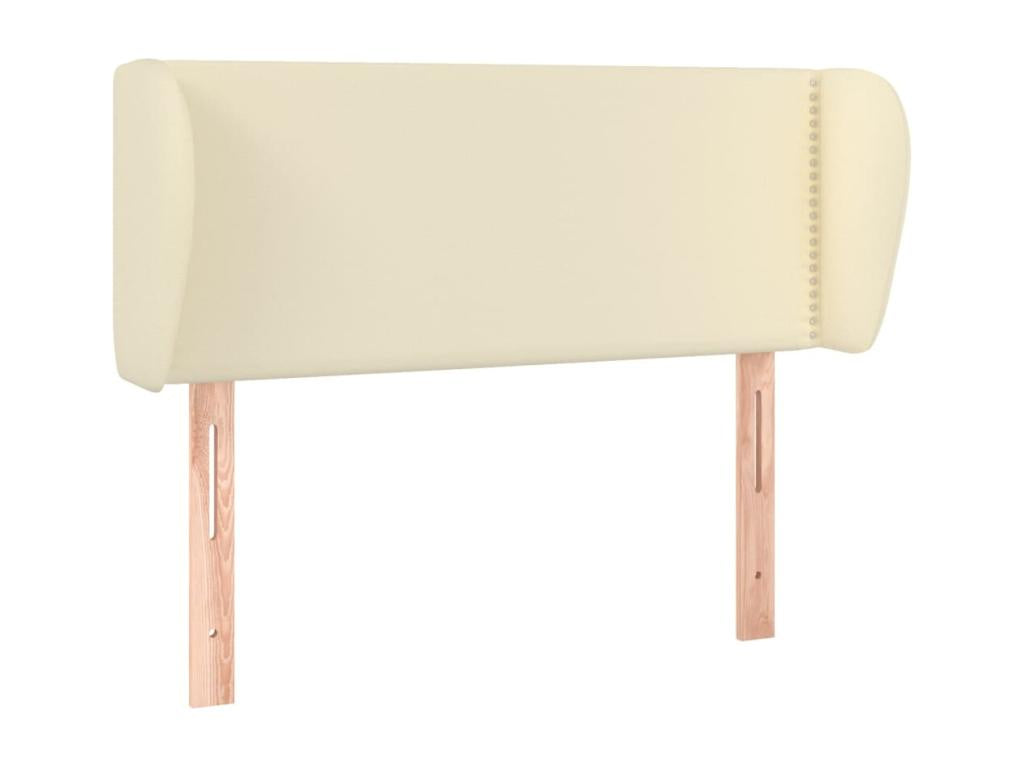 Headboard with wings, Cream, 103x23x78/88 cm, Faux Leather, CGSD54908