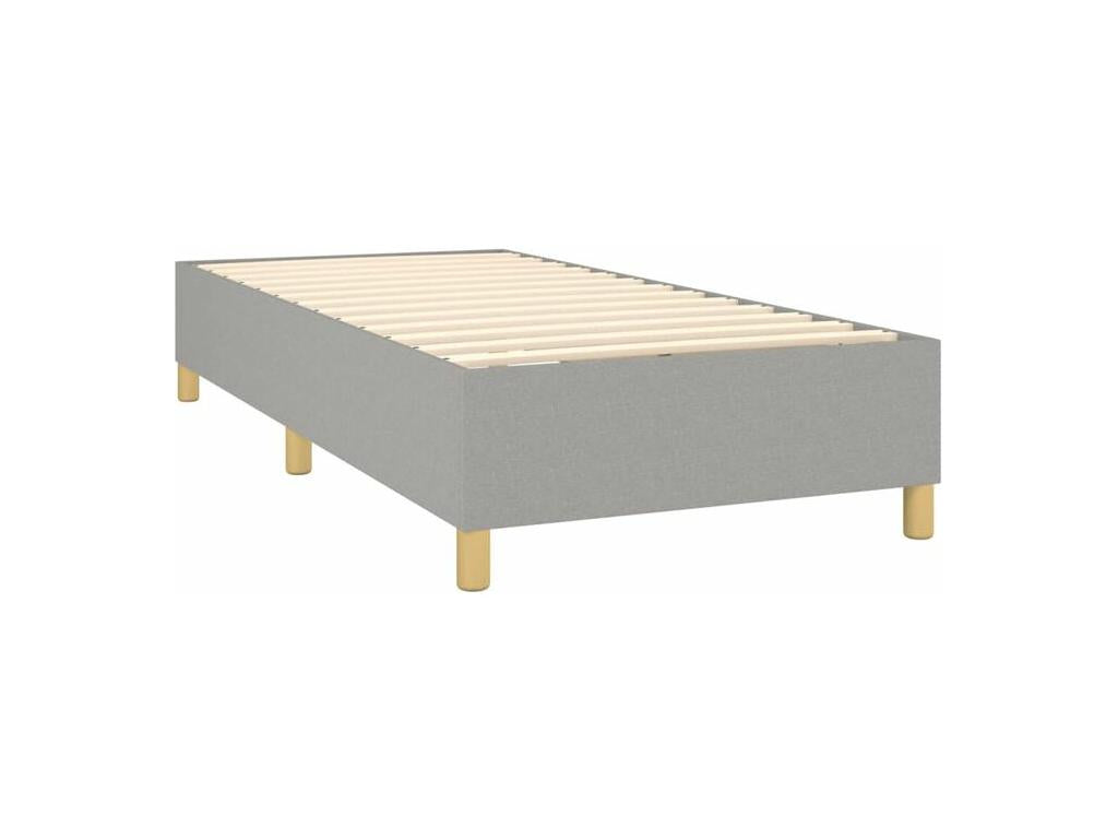 Dekonao bed base with light grey mattress 80x200 fabric JRSV55551