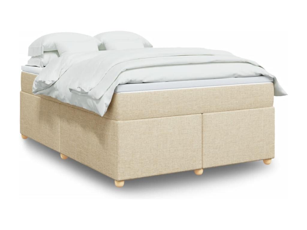 Dekonao bed base with mattress, Cream, 140x190 cm, Fabric REUS06805