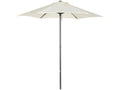 Large straight parasol for garden, balcony, or terrace, 160 g/m² polyester fabric, 1.96 x 2 m high, beige aluminum pole, CDGA27755