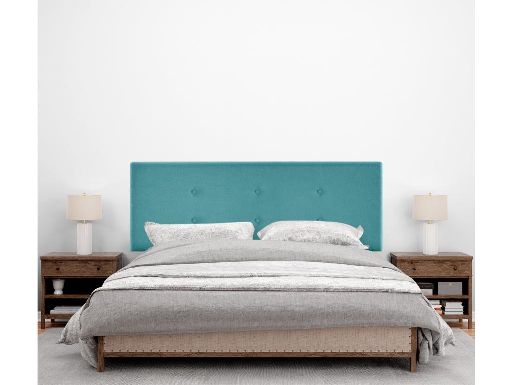 Dekonao Fabric Headboard with 2 Buttoned Panels 135x50cm Fits 120/135cm Beds - Turquoise KNAB69340