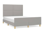 Bed frame with headboard, light grey, 140x200 cm, TQLD04718