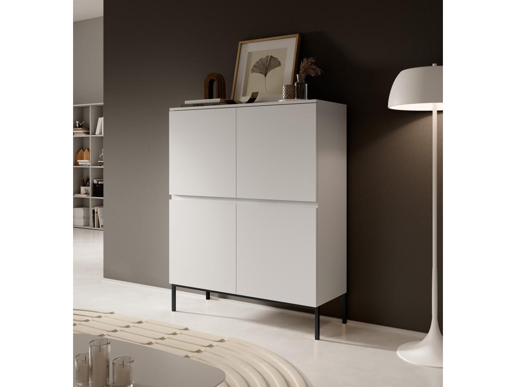 Chest of drawers - 100 cm - white with black legs - Nobellea LTUV33275