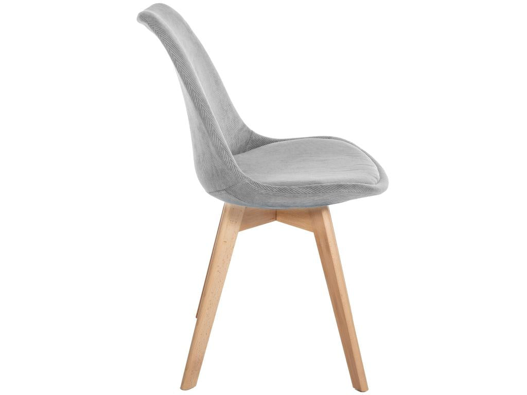 Set of 4 Dining Chairs - Dekonao / Wood - Light Grey - Dekonao KDSP93459