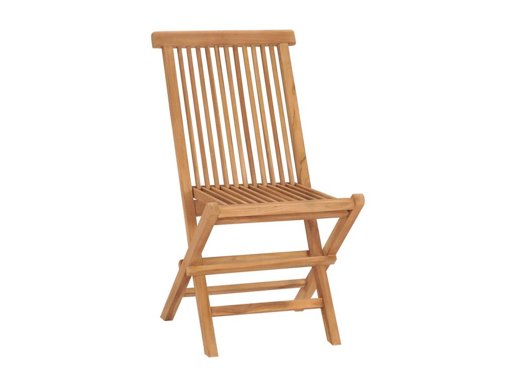 Folding garden chairs, set of 8, solid teak wood FCPH42521