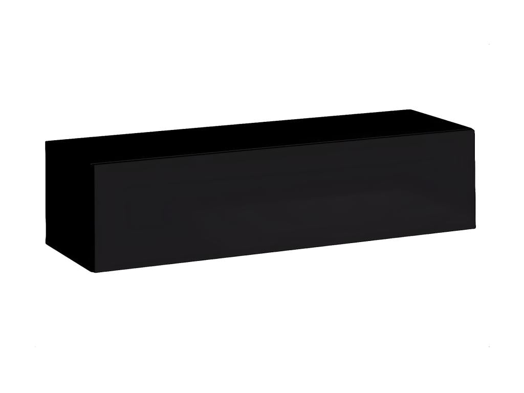 Wall-mounted TV unit, 120cm, black, SWITCH collection - Glossy finish. LZQL43171