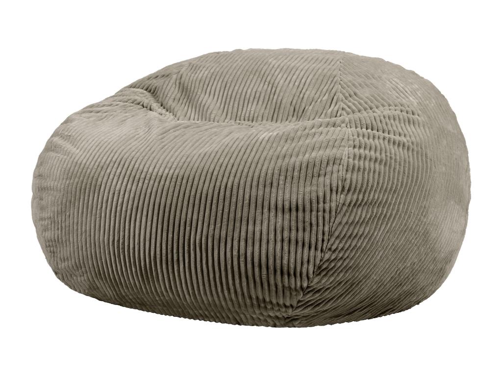 Giant beanbag chair in expanding foam and grey corduroy - Dekonao MZEO11065