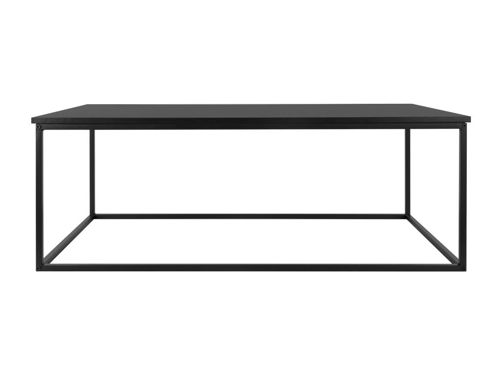 Rectangular matte black coffee table in minimalist industrial style, metal, 110x59 cm ZUYF16836