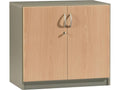 Low Office Cabinet with 2 Doors, Beech and Aluminum, NRCX71163