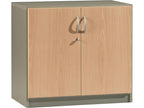 Low Office Cabinet with 2 Doors, Beech and Aluminum, NRCX71163
