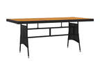 9-Piece Outdoor Dining Set, Black Wicker Resin QYSI43272