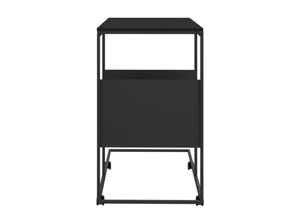 Side table with wheels, black, 55x36x63.5 cm, engineered wood, UFVJ93230