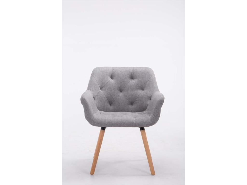 Chairs with armrests - Fabric / Natural oak wood - Grey - Dekonao XFRZ91106